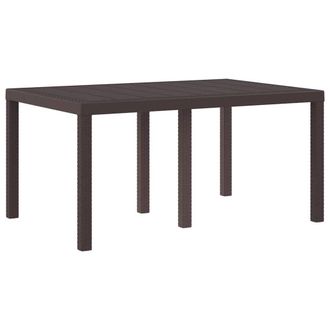 Berkfield Home Garden Table Brown 150x100x73 cm Poly Rattan | Size: 150 x 100 x 73 cm