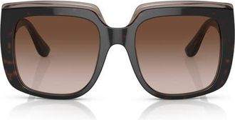 Dolce & Gabbana 54mm Gradient Square Sunglasses in Transparent Brown at Nordstrom