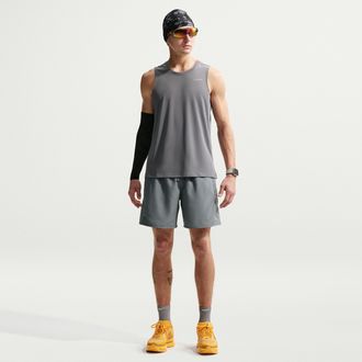 Nike Mens Miler Dri-FIT 7 Brief-Lined Running Shorts in Grey | IF2070-084