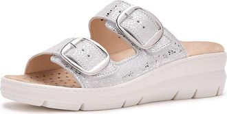David Tate Mosaic Womens Wedge Shoes Silver : EU 42 (US Womens 11-11.5) M (B), Leather
