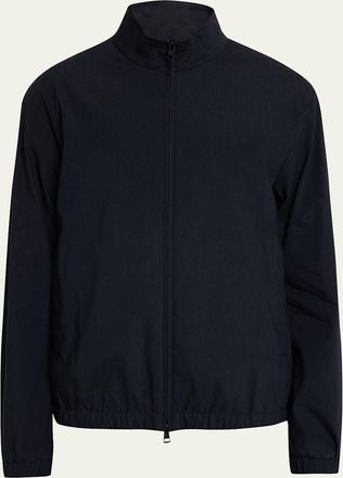 Moncler Mens Bonavent Linen-Blend Wind-Resistant Jacket