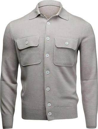 Brunello Cucinelli flap-pocket collared cardigan - men - Cashmere - 50 - Neutrals
