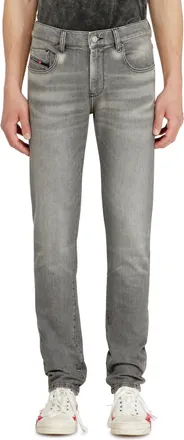 Diesel Slim Jeans Regular Waist 2019 D-Strukt, Light grey, Zip fly
