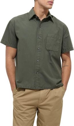 Alex Mill Franklin Short Sleeve Cotton Poplin Button-Up Shirt in Flight Green at Nordstrom, Size Xx-Large