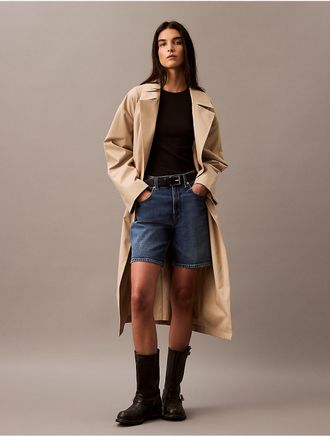 Calvin Klein Jeans Calvin Klein Womens High Rise Mom Fit Shorts - Blue - 24