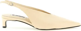 Jil Sander Beige Calfskin Mid Heel Womens Pumps