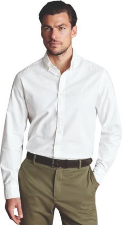 CHARLES TYRWHITT Plain button-down stretch washed Oxford shirt in White at Nordstrom, Size Xx-Large
