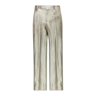 Versace Suit Trousers, male, Yellow, Size: M Viscose-Lurex Formal Pants