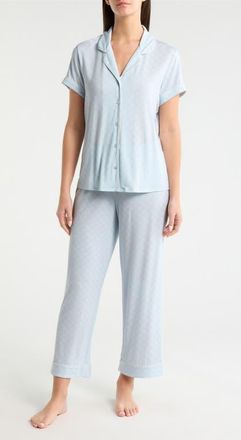 Nordstrom Moonlight Eco Crop Pajamas in Blue A Cutout Geo at Nordstrom, Size X-Small