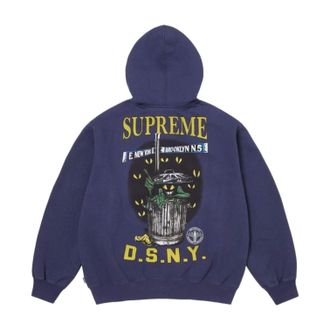 SUPREME x DSNY SS26 Zip Up Hooded Sweatshirt Washed Navy SUP-SS26-053-WSHNVY