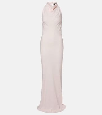 Rotate Halterneck satin gown