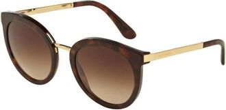 Dolce & Gabbana Authentieke Stijlvolle Zonnebril- Premium Kwaliteit! - unisex - Zonnebrillen - Bruin - 52 MM - Accessoires