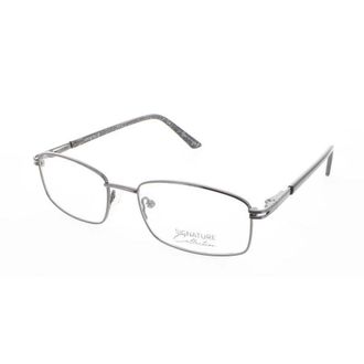 Signature Mens Grey Rectangular Eyeglass Frames Pn107Gunmetal52
