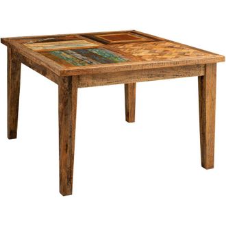 Biscottini International Biscottini - Tavolo Massello Rettangolare o Quadrato Country Shabby Da Pranzo Taverna Ufficio Riunione Fumo