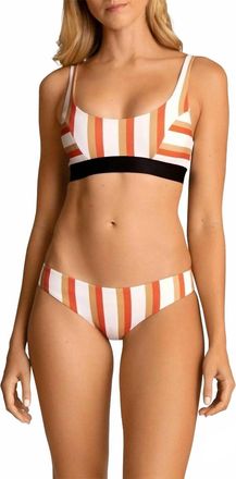 Boys + Arrows WomenS Striped Bikini Bottom In Orange Stripe