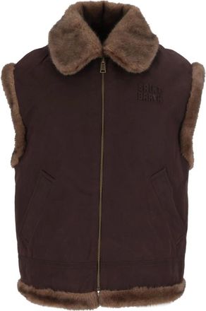 MC2 Saint Barth Chaleco de borreguito con cuello comfort fit - Jackets - Hombre - Marr&oacute;n - M