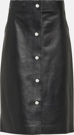 Victoria Beckham High-rise leather midi skirt