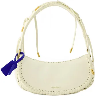 Off-white Womens Edge Weaving Shoulder Bag Off White Leather Beige Calfskin Shoulder-hobo-bags