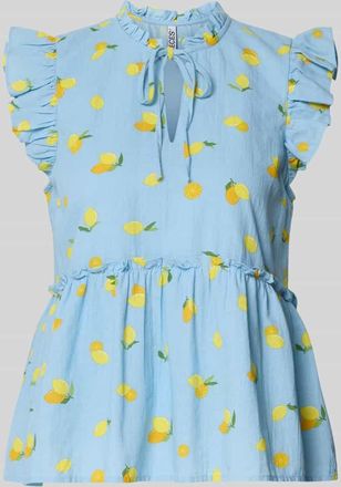 Pieces Regular Fit Schluppenbluse aus reiner Baumwolle Modell EMMA in Hellblau, Gr&ouml;&szlig;e XS