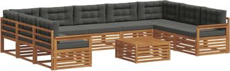 vidaXL Conjunto De Sof&aacute;s De Exterior 10 Uds. Natural Y Antracita Vidaxl