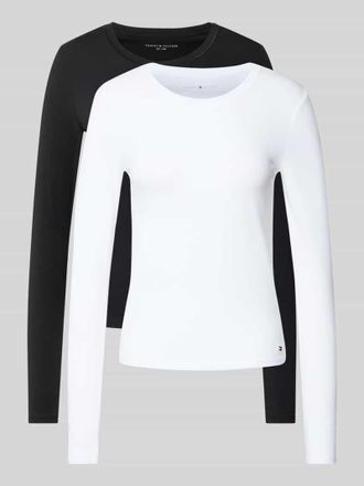Tommy Hilfiger Regular Fit Langarmshirt aus Baumwoll-Mix im 2er-Pack in Black, Gr&ouml;&szlig;e S