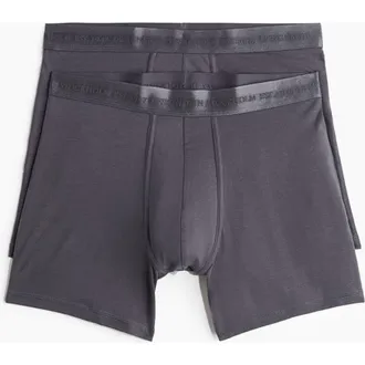H&M 2-pack Mid Trunks With Lycra in Dark Gray at Nordstrom, Size Xxx-Large