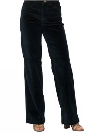 Judy Blue Womens Abigail Wide Leg Corduroy Trouser In Emerald