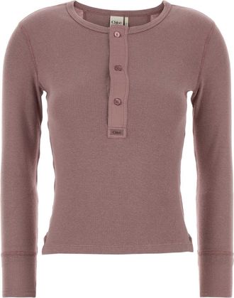 Chlo&eacute; Antiqued Pink Cotton T Shirt