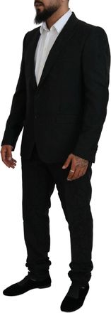 Dolce & Gabbana Mens Black Single Breasted 2 Piece Martini Suit