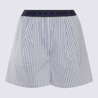 Marni Blue And White Cotton Short
