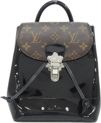 Louis Vuitton Monogram Vernis Black Coated Canvas Leather Backpack (Pre-Owned)