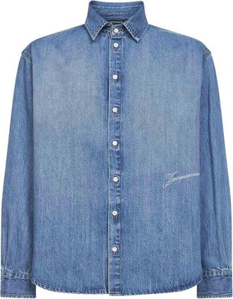 Jacquemus Heren, Overhemden, Blauw, Maat: S Katoen