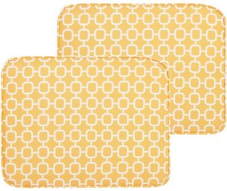 Beliani Conjunto De 2 Cojines De Asiento De Exterior Con Lazos Y Funda Extra&iacute;ble Amarillo Fiji