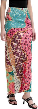 Never Fully Dressed Maxi Rok - Dames - Maxi Rokken - Veelkleurig - M - Satijn - Rokken