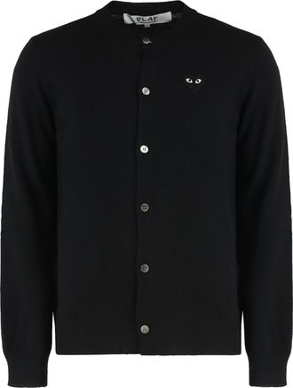 Comme Des Garçons Cardigan In Wool With Logo