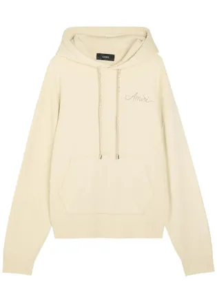 Amiri Ma Quad Checkerboard Logo-embroidered Hooded Cotton Sweatshirt - Off White - XL