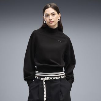 Puma Felpa girocollo HER dal taglio morbido da donna, Abbigliamento, Nero, XL