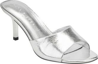 Marc Fisher Finny Slide Sandal in Metallic Silver at Nordstrom, Size 7.5