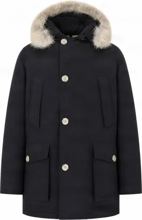 Woolrich Wind-Resistant Parka With Detachable Coyote Fur Trim