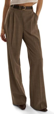 Favorite Daughter The Favorite Plaid High Waist Wide Leg Pants in Java Plaid at Nordstrom, Size 10