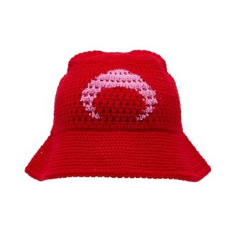 Marine Serre Hats, unisex, Red, Size: S/M Crochet Bucket Hat