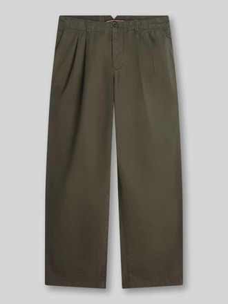 Tommy Hilfiger Loose Fit Hose mit Bundfalten in Oliv, Gr&ouml;&szlig;e 31/32