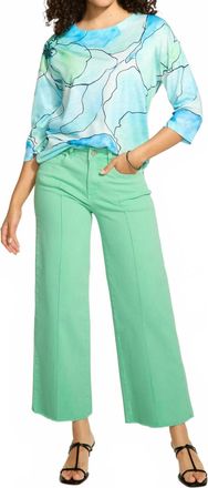 FDJ Womens Olivia Wide Ankle Denim Pants In Patina