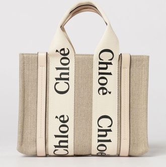 Chlo&eacute; Borsa Woody Small Chlo&eacute; in canvas di cotone