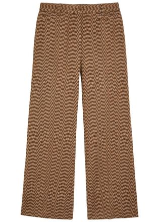 Missoni Chevron Wide-leg Wool-blend Trousers - Camel - 42 (UK10 / S)