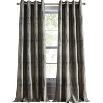 DKNY Basalt Jacquard Set of 2 Grommet Top Curtain Panels in Black Ice at Nordstrom, Size 50X84