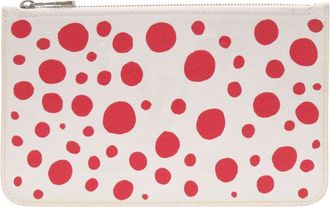 Louis Vuitton Red Color White Leather Pouch (Pre-Owned)