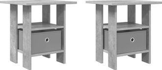 vidaXL Mesita De Noche 2 Uds. Gris Concreto 41 X 40 X 45 Cm Vidaxl