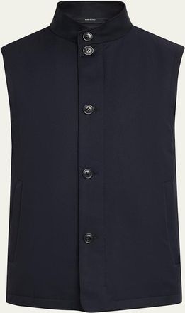 Ermenegildo Zegna Mens Motorin Stand Collar Button-Front Vest