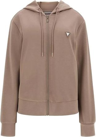 Guess Eco Olympe Full-Zip Hoodie - Dames - Vesten met rits - Bruin - XL - Hoodies & sweatvesten